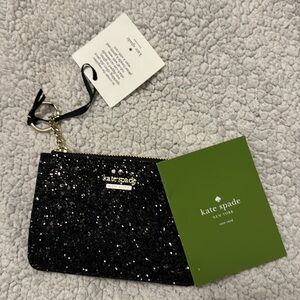 New Kate Spade Laurel Way Glitter Card Holder / Keychain Wallet / Coin Purse